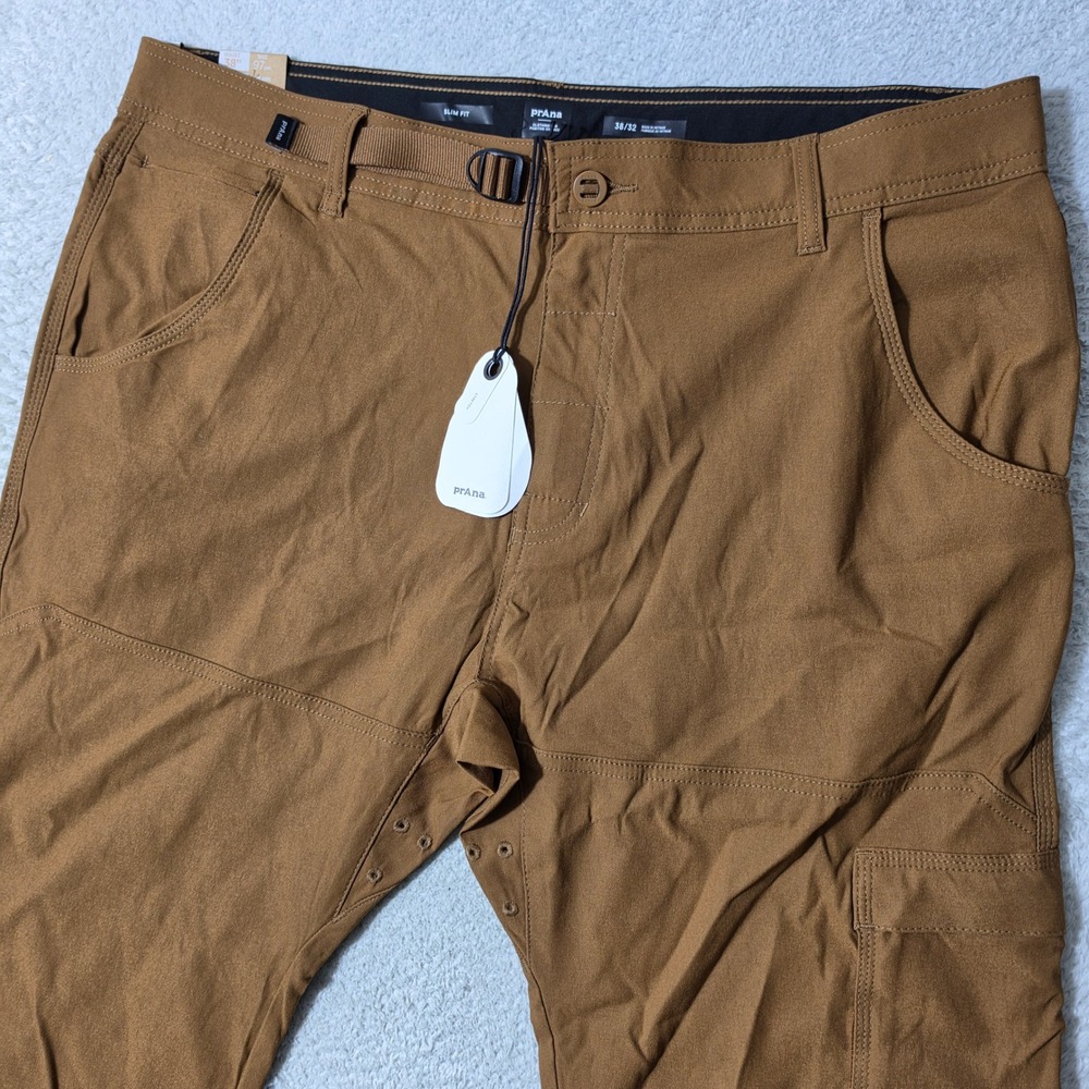 NEW Prana Stretch Zion Slim Pant II Mens‎ 38/32 Sepia Brown Stretch Hiking Cargo